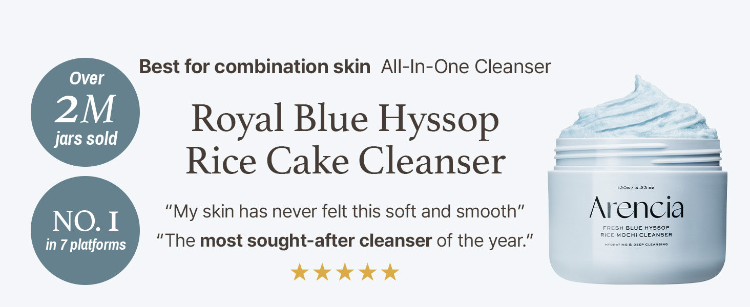 Arencia - Nettoyant Visage Riz Hyssope Bleu Fresh - 120g