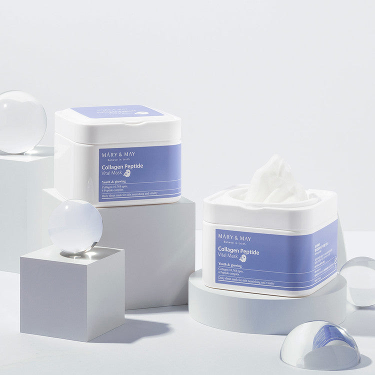 Mary&May - Masque Vital au Collagène et Peptides - Boite de 30 masques